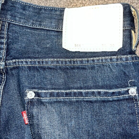 Levi's 511 Rare White Label Denim Jeans Men's Size 38 Altered Hem Silver Rivets - Picture 9 of 12
